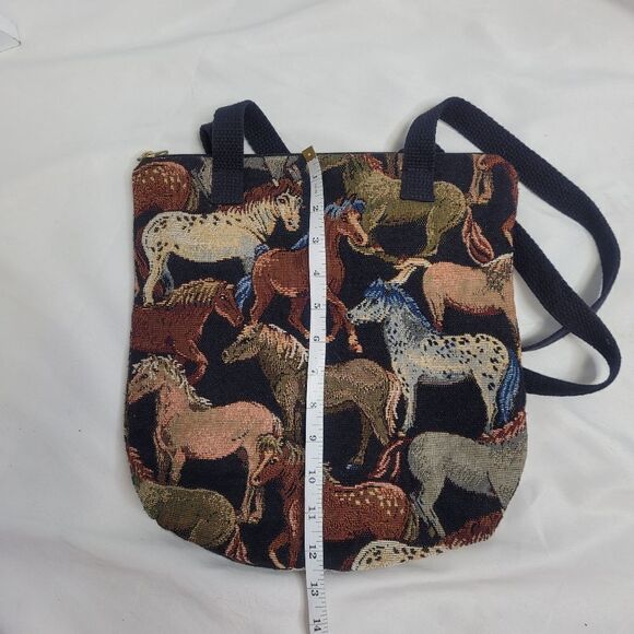 JANINE KING purse embroidered horse handcrafted tapestry small shoulder tote - Picture 4 of 8
